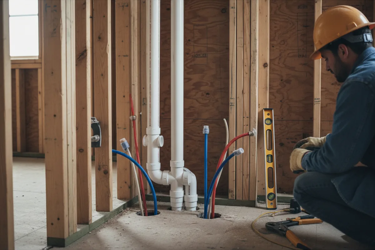 Drain and supply rough-in during Garbage Disposal Repair in Lemont